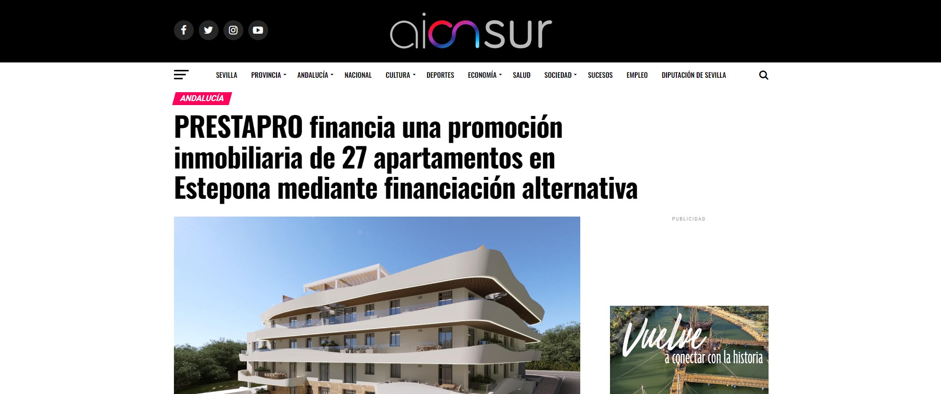AionSur — PrestaPro financia una promoción de 27 apartamentos en Estepona mediante financiación alternativa