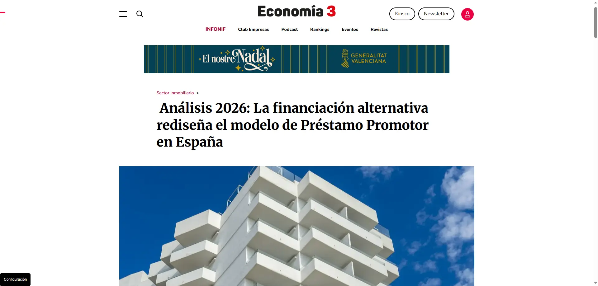 Economía 3 — Análisis 2026: la financiación alternativa rediseña el modelo de préstamo promotor en España