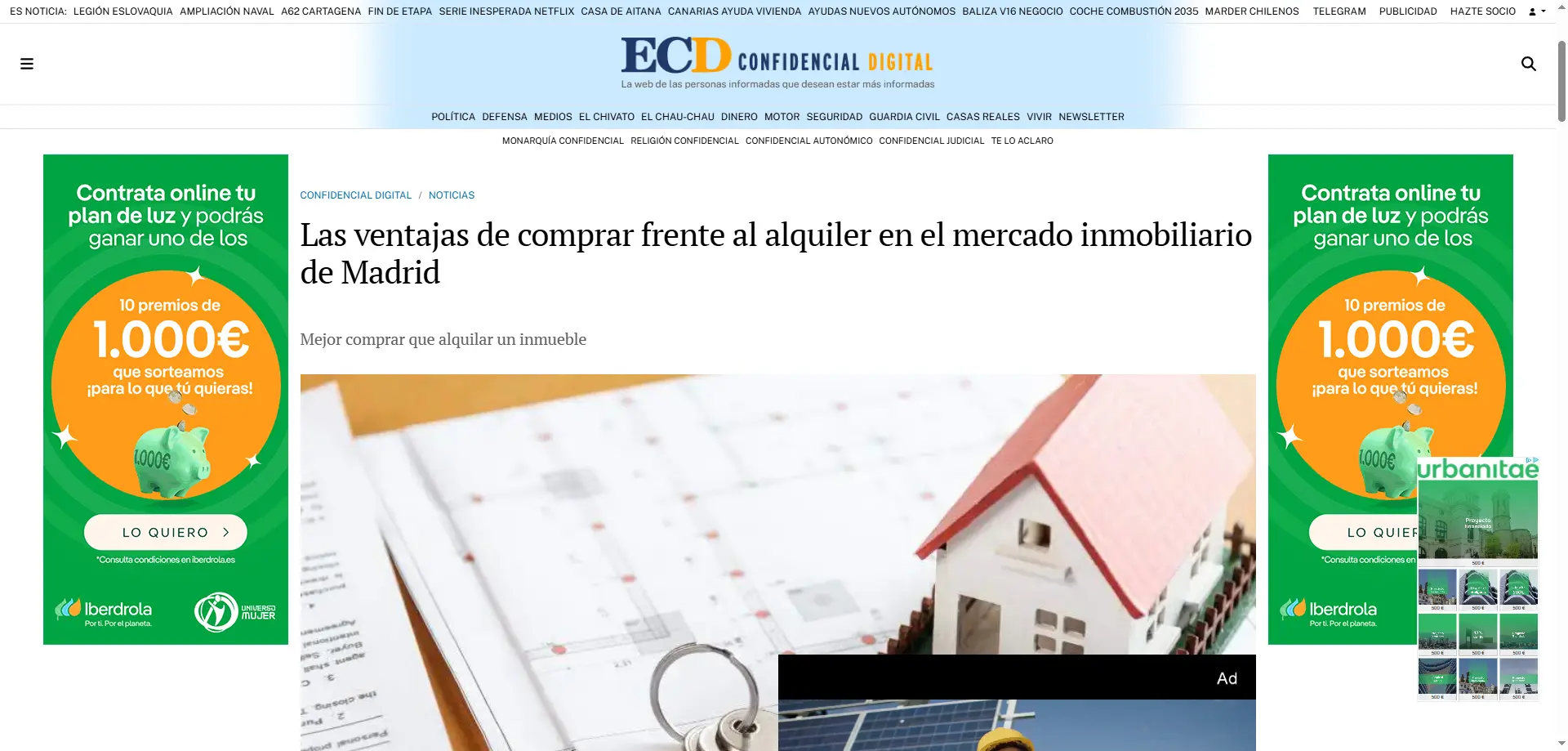 El Confidencial Digital — Las ventajas de comprar frente al alquiler en el mercado inmobiliario de Madrid