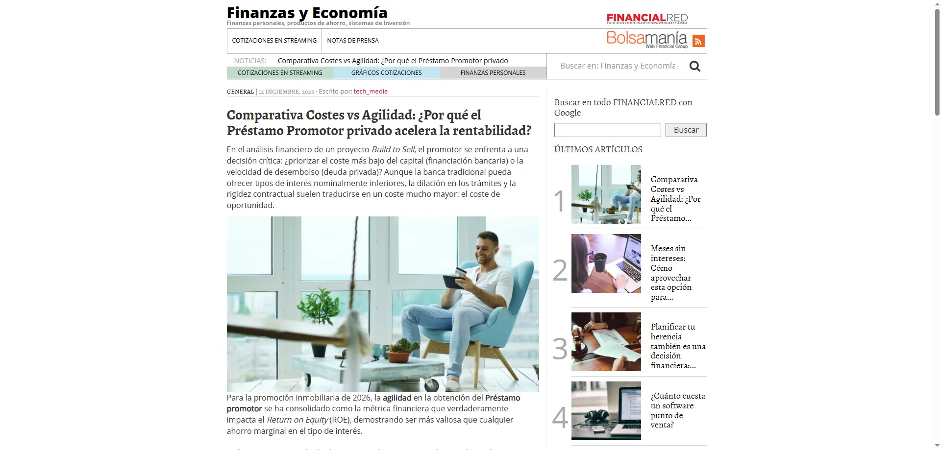 Finanzzas — Comparativa: costes vs. agilidad ¿por qué el préstamo promotor privado acelera la rentabilidad?