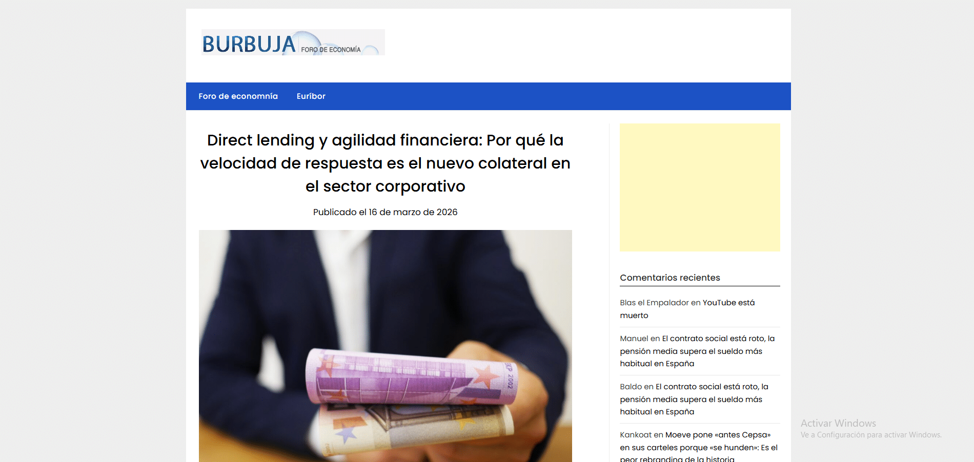 Burbuja.info — Direct lending y agilidad financiera: por qué la velocidad de respuesta es el nuevo colateral en el sector corporativo