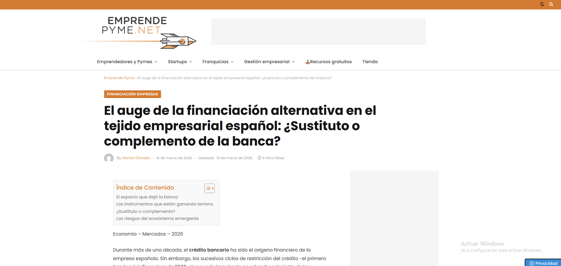 Emprendepyme — El auge de la financiación alternativa en el tejido empresarial español: ¿sustituto o complemento de la banca?
