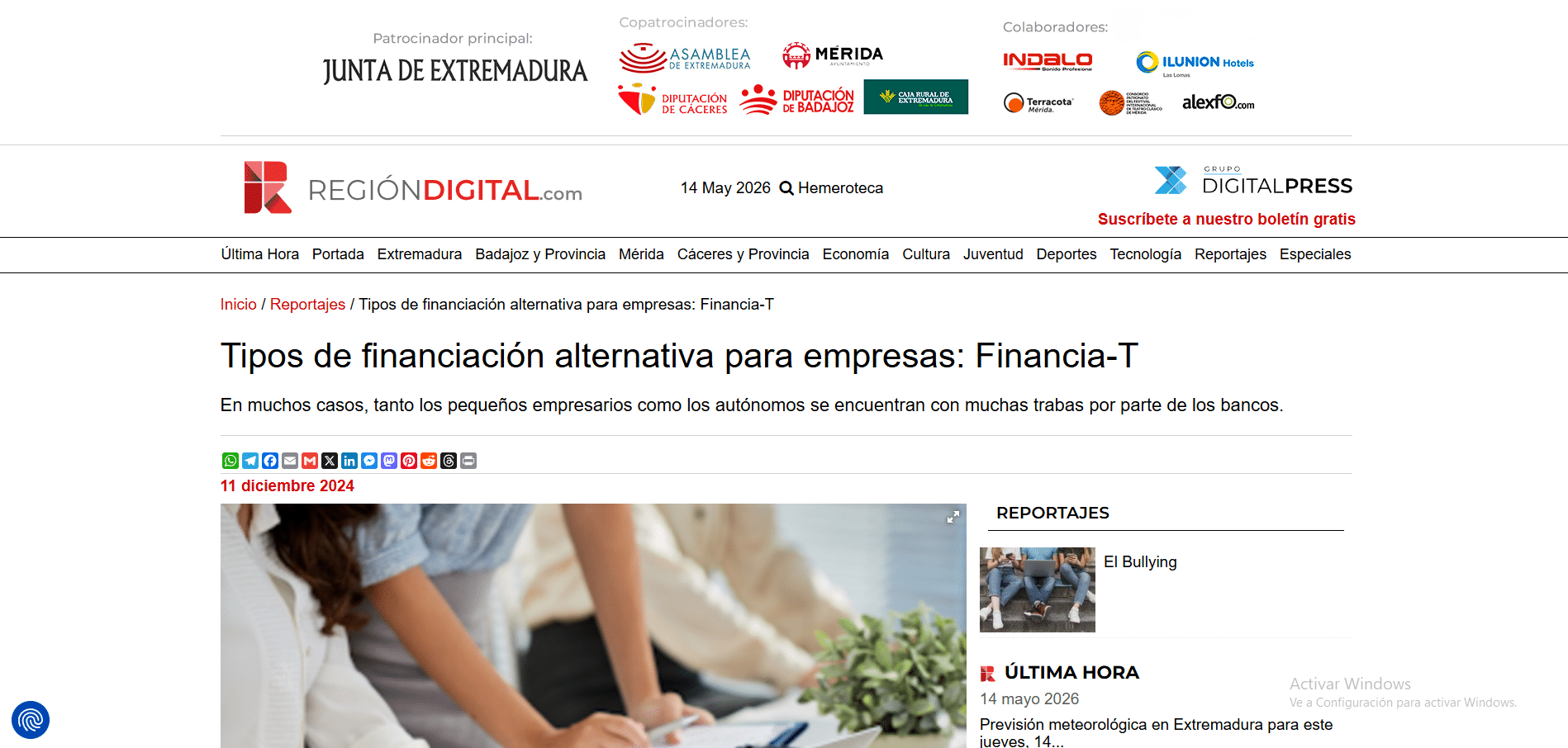 Región Digital — Tipos de financiación alternativa para empresas: Financia-T